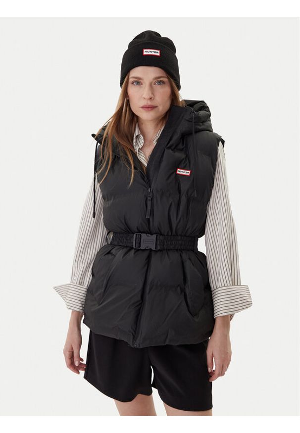 Hunter Bezrękawnik Nellie HARW0017252 Czarny Regular Fit. Kolor: czarny. Materiał: syntetyk. Długość rękawa: bez rękawów