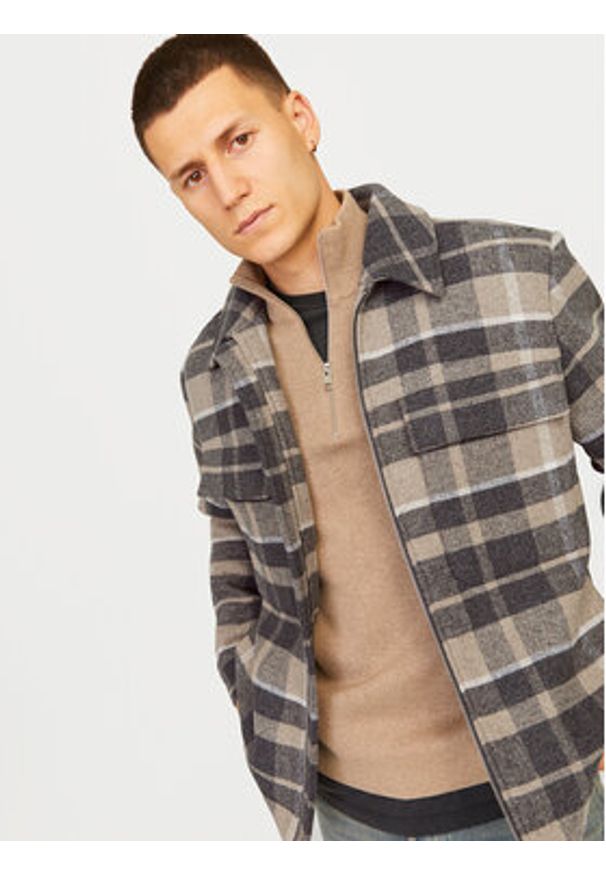 Jack & Jones - Jack&Jones Kurtka przejściowa Russel 12259393 Beżowy Relaxed Fit. Kolor: beżowy. Materiał: syntetyk