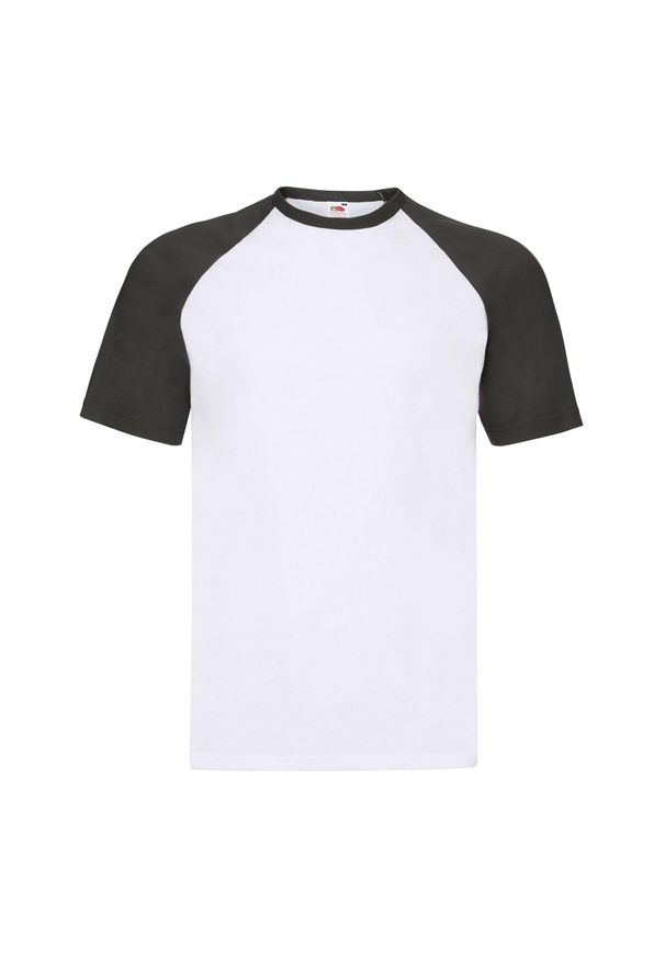 FRUIT OF THE LOOM - Męska Koszulka Baseballowa Valueweight. Kolor: biały, wielokolorowy, czarny