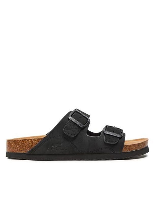 Klapki damskie O'Neill Sandy Slider. Okazja: na plażę. Kolor: czarny. Materiał: materiał, syntetyk. Styl: sportowy