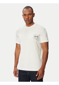 Tommy Jeans T-Shirt Sign DM0DM23177 Kremowy Regular Fit. Kolor: kremowy. Materiał: bawełna #1