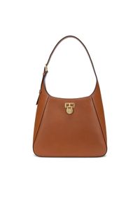 Lauren Ralph Lauren - LAUREN RALPH LAUREN Torebka Large Tanner Shoulder Bag 431956790001 Brązowy. Kolor: brązowy. Materiał: skórzane