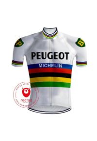 REDTED - Vintage Cycling Jersey Peugeot Arc en Ciel - Redted. Kolor: czerwony. Materiał: poliester