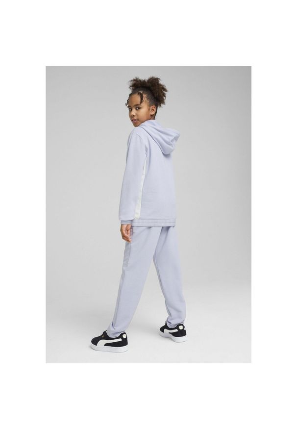 Puma - Młodzieżowy dres z kapturem i metalicznym wykończeniem PUMA Cool Weather Blue. Kolor: niebieski. Materiał: dresówka. Styl: młodzieżowy