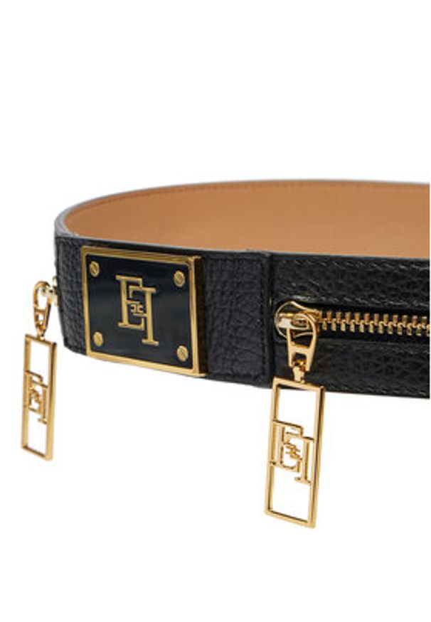 Elisabetta Franchi Pasek Damski CT-20S-46E2-V250 Czarny. Kolor: czarny. Materiał: skóra