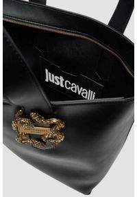 Just Cavalli - JUST CAVALLI Czarna shopperka Range A New Iconic Snakes. Kolor: czarny. Materiał: skórzane #5