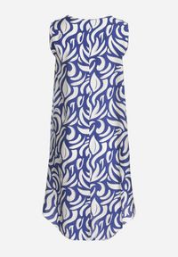 Born2be - Niebieska Rozkloszowana Sukienka z Wiskozy o Trapezowym Kroju Bez Rękawów Folariela. Okazja: na co dzień. Kolor: niebieski. Materiał: wiskoza. Długość rękawa: bez rękawów. Typ sukienki: trapezowe. Styl: elegancki, casual, klasyczny #5