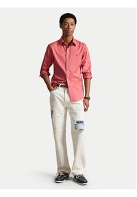 Polo Ralph Lauren Koszula 710B20512007 Różowy ciemny Custom Fit. Typ kołnierza: polo. Kolor: różowy. Materiał: bawełna #2