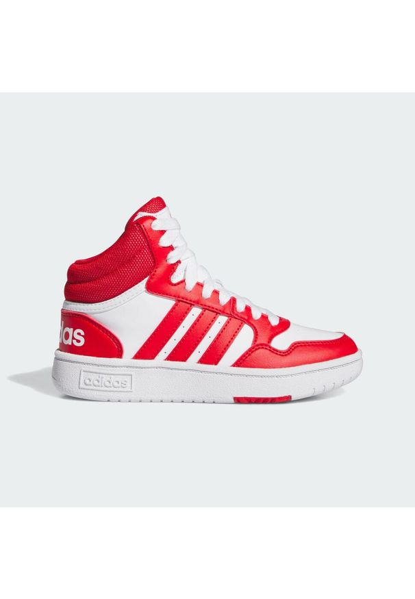 Adidas - Hoops Mid Shoes. Kolor: czerwony, biały, wielokolorowy. Sport: turystyka piesza, tenis