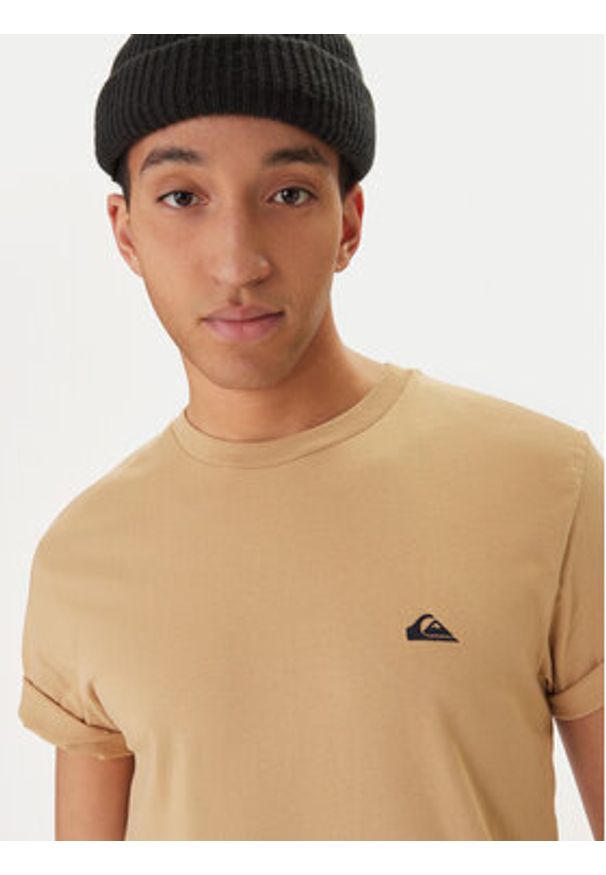 Quiksilver T-Shirt EQYZT07711 Beżowy Regular Fit. Kolor: beżowy. Materiał: bawełna
