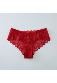 Intica - Figi bezszwowe z koronką na co dzień i specjalne okazje Levana. Kolor: czerwony. Materiał: koronka. Wzór: koronka