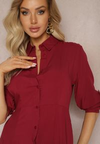 Renee - Bordowa Sukienka Hillcrest. Kolor: czerwony. Długość rękawa: długi rękaw. Typ sukienki: koszulowe. Długość: maxi