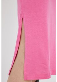 Noisy may - Noisy May sukienka kolor różowy mini oversize. Kolor: różowy. Materiał: dzianina. Długość rękawa: krótki rękaw. Wzór: gładki. Typ sukienki: oversize. Długość: mini #3