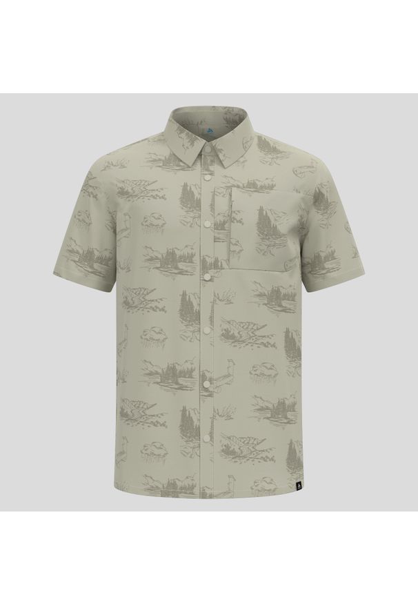 Koszula turystyczna męska Odlo Essential S/S Print Shirt S/S. Kolor: biały. Wzór: nadruk