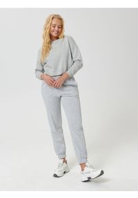 Sinsay - Bluza ze ściągaczami - szary. Kolor: szary. Materiał: dresówka. Długość: krótkie
