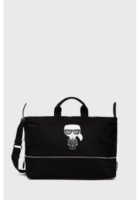 Karl Lagerfeld Torba 215W3015.41 kolor czarny. Kolor: czarny. Materiał: materiał. Wzór: aplikacja #1