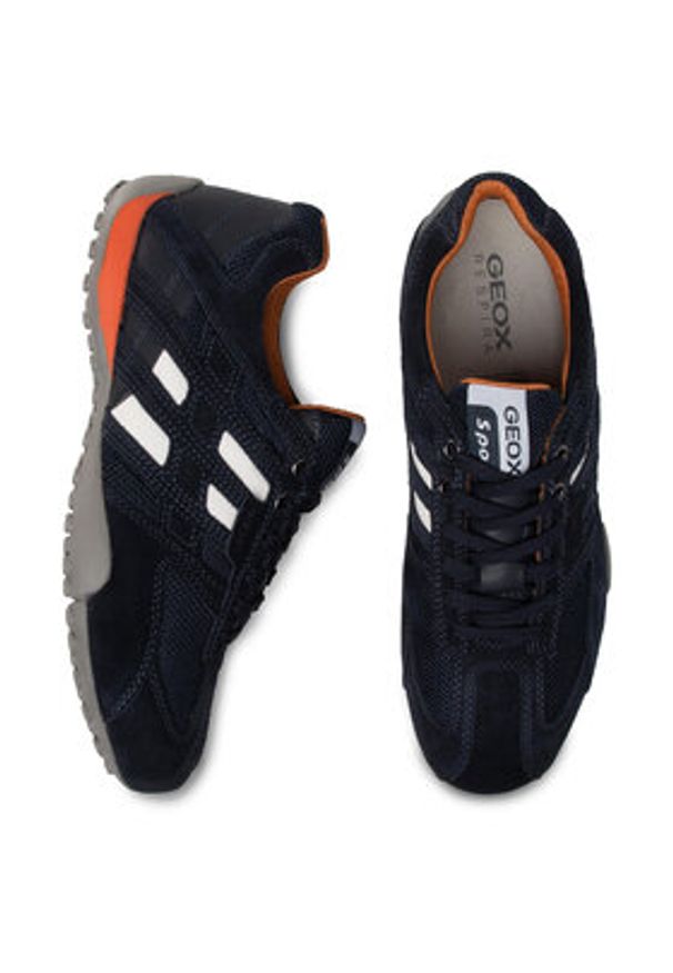 Geox Półbuty U Snake K U4207K 02214 C4002 Granatowy. Kolor: niebieski. Materiał: zamsz, skóra