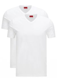 Hugo Komplet 2 t-shirtów V 50325417 Biały Slim Fit. Kolor: biały. Materiał: bawełna