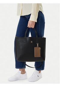 TOMMY HILFIGER - Tommy Hilfiger Torebka Th Icon Satchel AW0AW18122 Czarny. Kolor: czarny. Materiał: skórzane #6