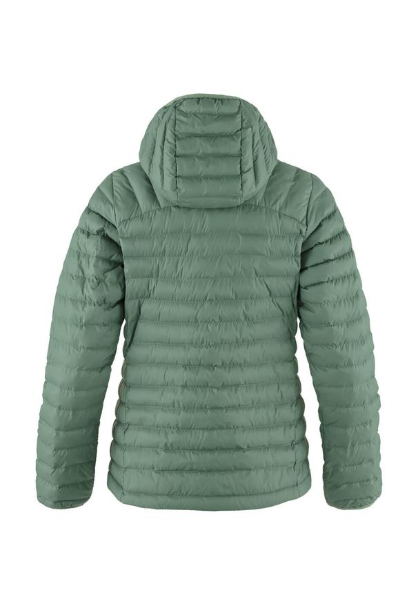 FJÄLRÄVEN KANKEEN - Kurtka puchowa damska Fjällräven Expedition Lätt Hoodie. Kolor: zielony. Materiał: puch. Sport: turystyka piesza