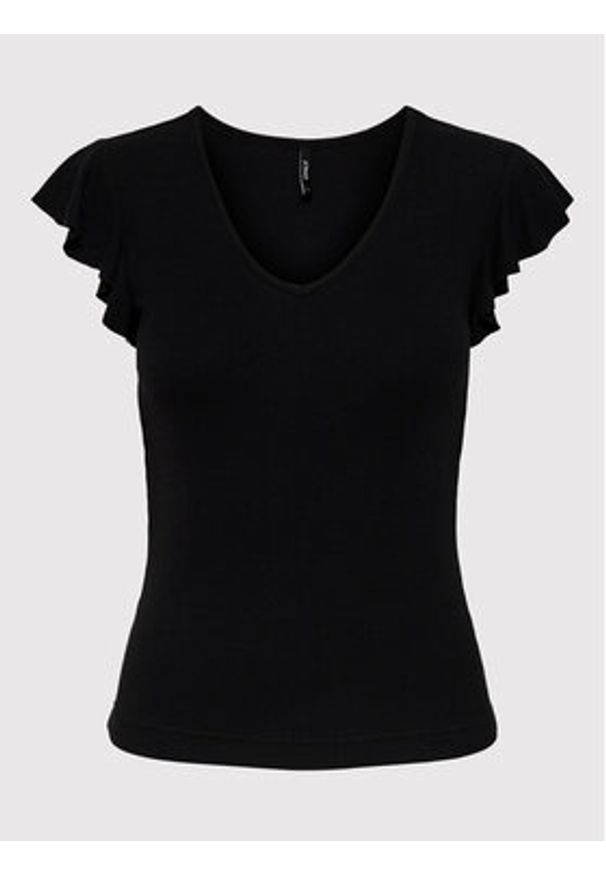 only - ONLY Bluzka Belia 15227187 Czarny Regular Fit. Kolor: czarny. Materiał: wiskoza