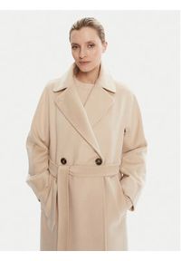 Weekend Max Mara Płaszcz wełniany Resina 2525016031 Beżowy Regular Fit. Kolor: beżowy. Materiał: wełna #3