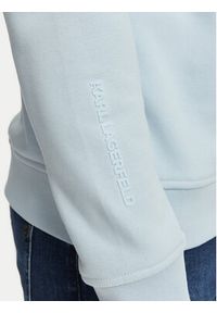 Karl Lagerfeld - KARL LAGERFELD Bluza 705710 561900 Niebieski jasny Regular Fit. Typ kołnierza: dekolt w karo. Kolor: niebieski. Materiał: bawełna #3