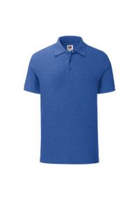 FRUIT OF THE LOOM - Koszulka Polo Męska Iconic. Typ kołnierza: polo. Kolor: niebieski