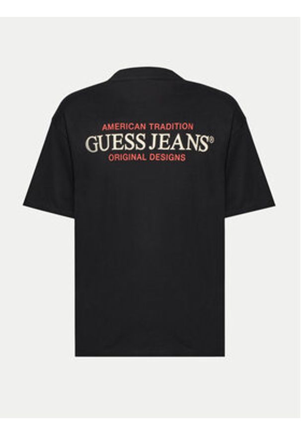 Guess Jeans T-Shirt M4BI75 K8FQ4 Czarny Oversize. Kolor: czarny. Materiał: bawełna