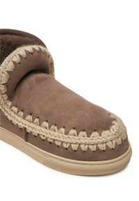 Mou Śniegowce Eskimo Sneaker Big Metal Logo FW111008A Brązowy. Kolor: brązowy. Materiał: skóra