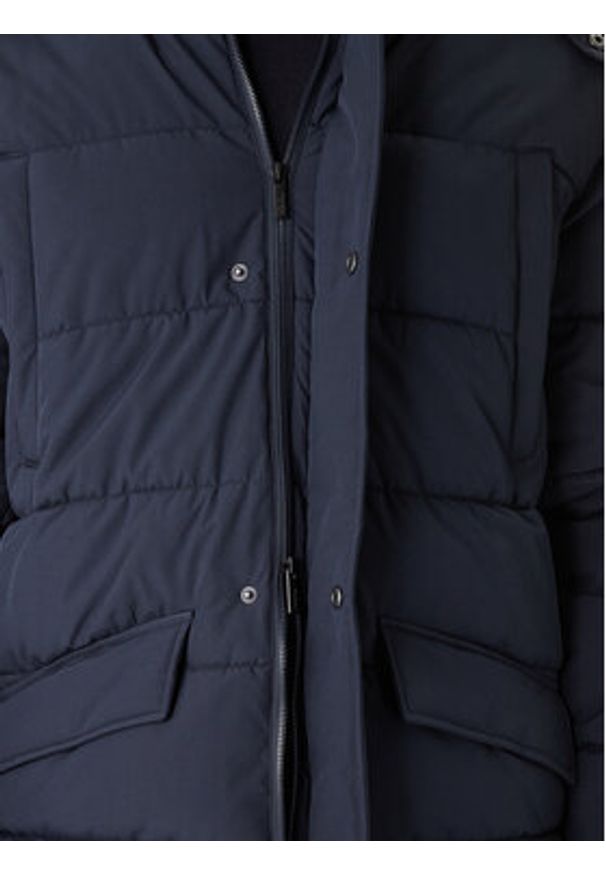 Karl Lagerfeld - KARL LAGERFELD Kurtka zimowa 505035 554586 Granatowy Regular Fit. Typ kołnierza: dekolt w karo. Kolor: niebieski. Materiał: syntetyk. Sezon: zima
