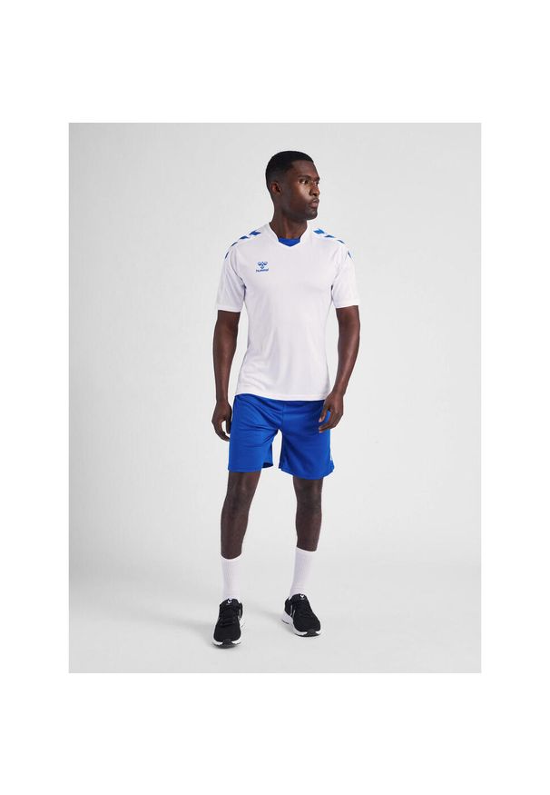 Koszulka piłkarska z krótkim rękawem męska Hummel Core XK Poly Jersey S/S. Kolor: niebieski, biały, wielokolorowy. Materiał: jersey. Długość rękawa: krótki rękaw. Długość: krótkie. Sport: piłka nożna