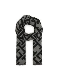 TOMMY HILFIGER - Tommy Hilfiger Szal Th Monogram Heavy Scarf AW0AW18051 Czarny. Kolor: czarny. Materiał: materiał #1