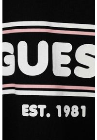 Guess t-shirt bawełniany dziecięcy kolor czarny. Okazja: na co dzień. Kolor: czarny. Materiał: bawełna. Długość rękawa: krótki rękaw. Długość: krótkie. Styl: casual, klasyczny #2