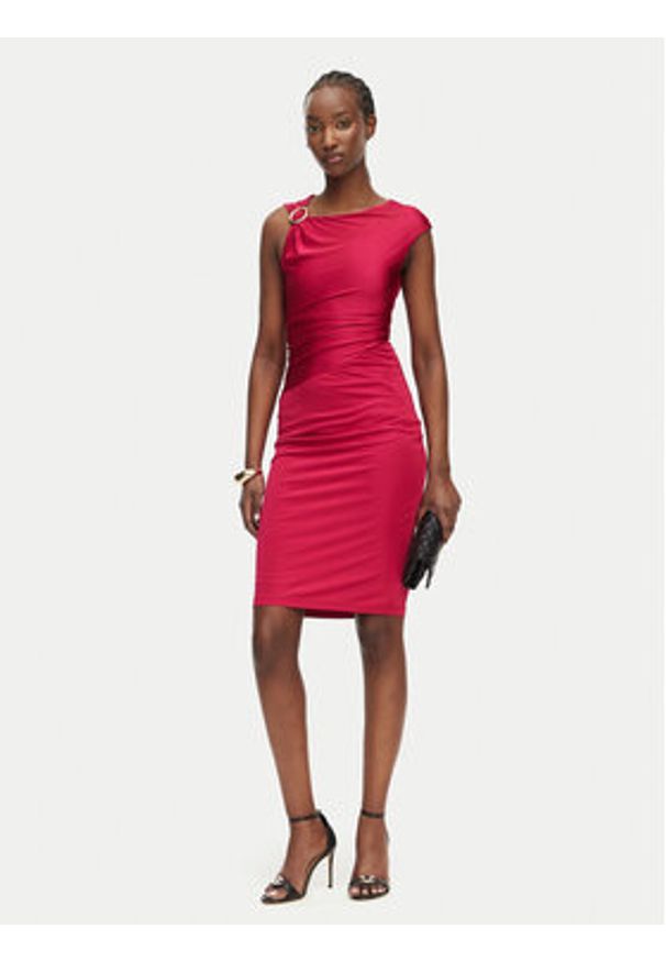 Marciano Guess Sukienka koktajlowa G6GK24 K3066 Różowy Slim Fit. Kolor: różowy. Materiał: wiskoza. Styl: wizytowy