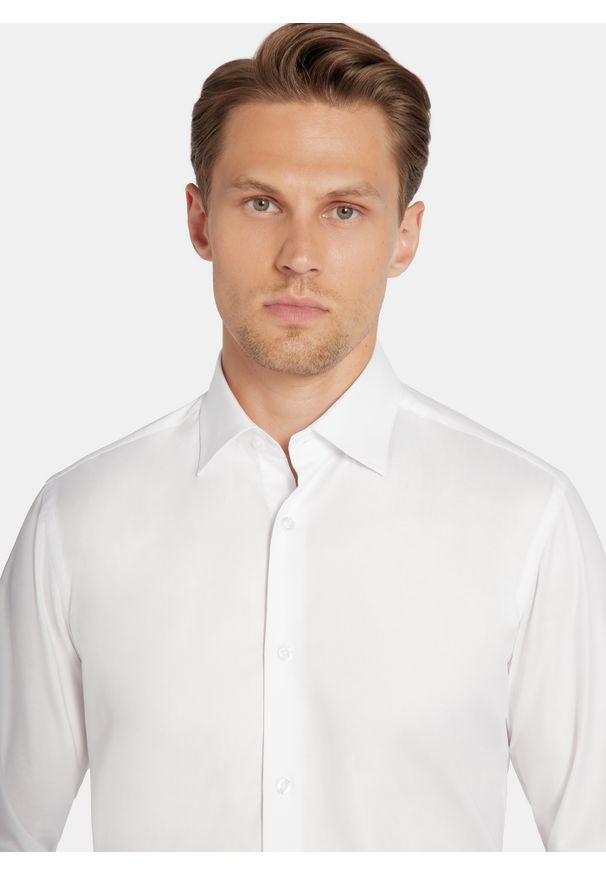Pako Lorente - PAKO LORENTE – Koszula męska biała KOAN P000B-1X-575-B. Kolor: biały. Materiał: bawełna. Długość rękawa: długi rękaw. Długość: długie. Wzór: gładki. Styl: elegancki