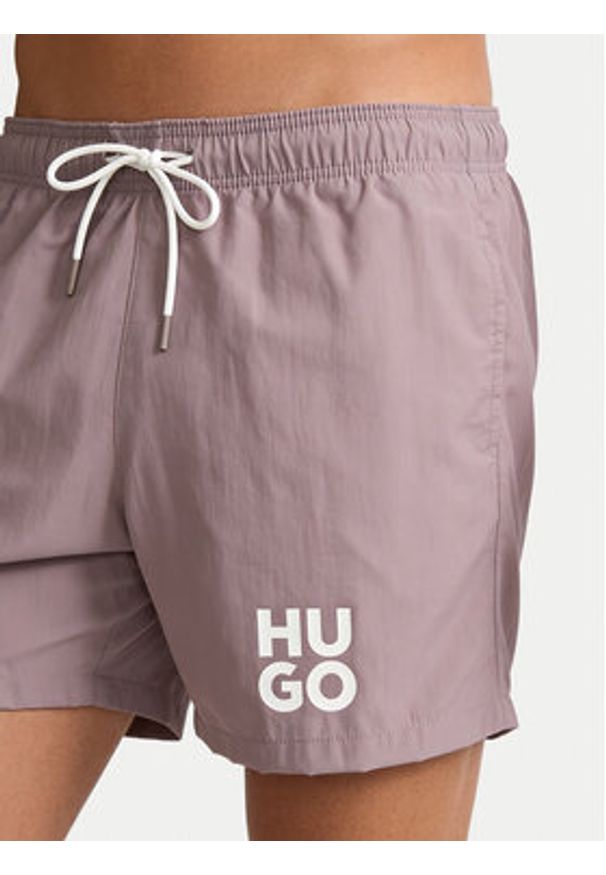 Hugo - HUGO Szorty kąpielowe Paolo 50545464 Różowy Regular Fit. Kolor: różowy. Materiał: syntetyk