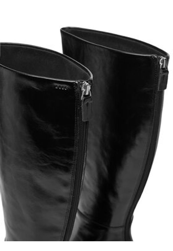 BOSS Kozaki Gracey 50552785 Czarny. Kolor: czarny. Materiał: skóra