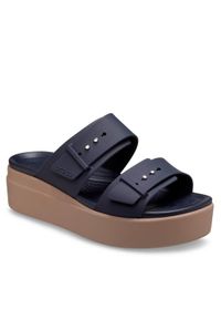 Crocs Klapki Brooklyn Low Wedge Sandal W 207431 Granatowy. Kolor: niebieski