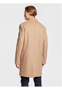 Calvin Klein Płaszcz przejściowy K10K110462 Brązowy Regular Fit. Kolor: brązowy. Materiał: wełna