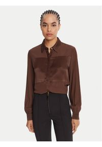 Liu Jo Koszula MF5106 T2578 Brązowy Regular Fit. Kolor: brązowy. Materiał: wiskoza