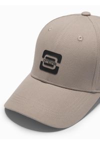 Ombre Clothing - Męska czapka bejsbolówka z logo – popielata V4. Kolor: szary. Materiał: tkanina, bawełna. Wzór: ze splotem, nadruk. Styl: klasyczny, casual #3