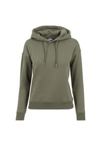 Urban Classics - Bluza damska z kapturem Urban Classic basic côtelés. Typ kołnierza: kaptur. Kolor: zielony #1