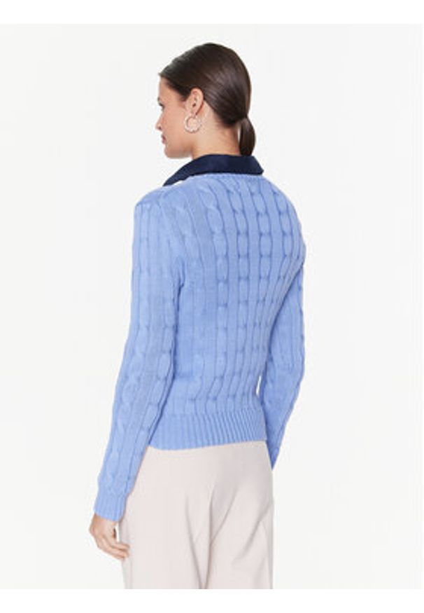 Polo Ralph Lauren Sweter 211891640003 Niebieski Regular Fit. Typ kołnierza: polo. Kolor: niebieski. Materiał: bawełna
