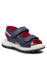 TOMMY HILFIGER - Tommy Hilfiger Sandały T3B2-33430-1591 S Niebieski. Kolor: niebieski #5