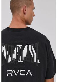 RVCA - T-shirt bawełniany X Everlast. Okazja: na co dzień. Kolor: czarny. Materiał: bawełna. Wzór: gładki, nadruk. Styl: casual