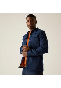 Regatta - Koszula męska Spennith Shacket. Kolor: niebieski. Materiał: bawełna, polar. Sport: turystyka piesza #1