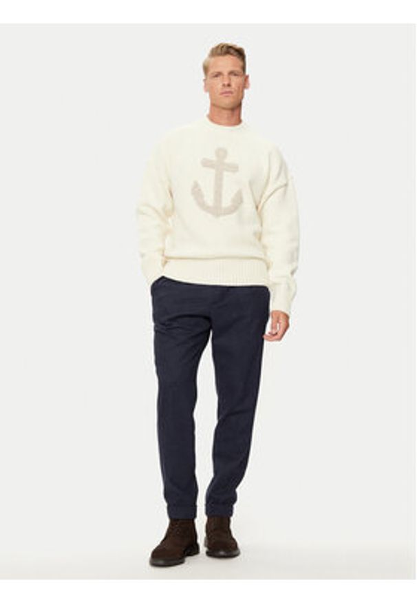 PAUL & SHARK - Paul&Shark Sweter 14311077 Biały Regular Fit. Kolor: biały. Materiał: wełna