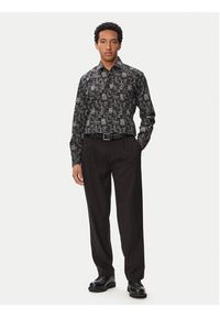 Karl Lagerfeld - KARL LAGERFELD Koszula 605000 563613 Czarny Regular Fit. Typ kołnierza: dekolt w karo. Kolor: czarny. Materiał: bawełna #2
