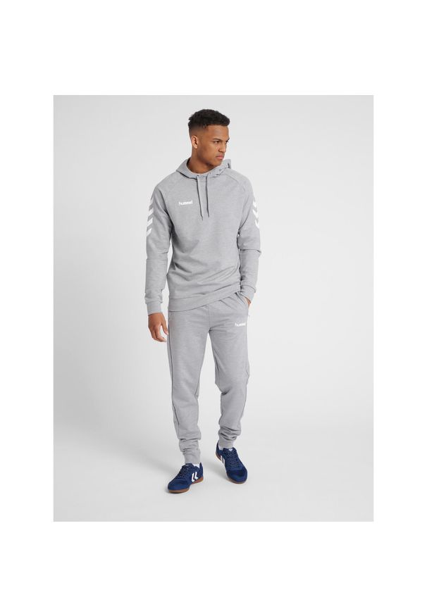Bluza sportowa z kapturem męska Hummel Go Cotton Hoodie. Typ kołnierza: kaptur. Kolor: szary. Sport: taniec, joga i pilates